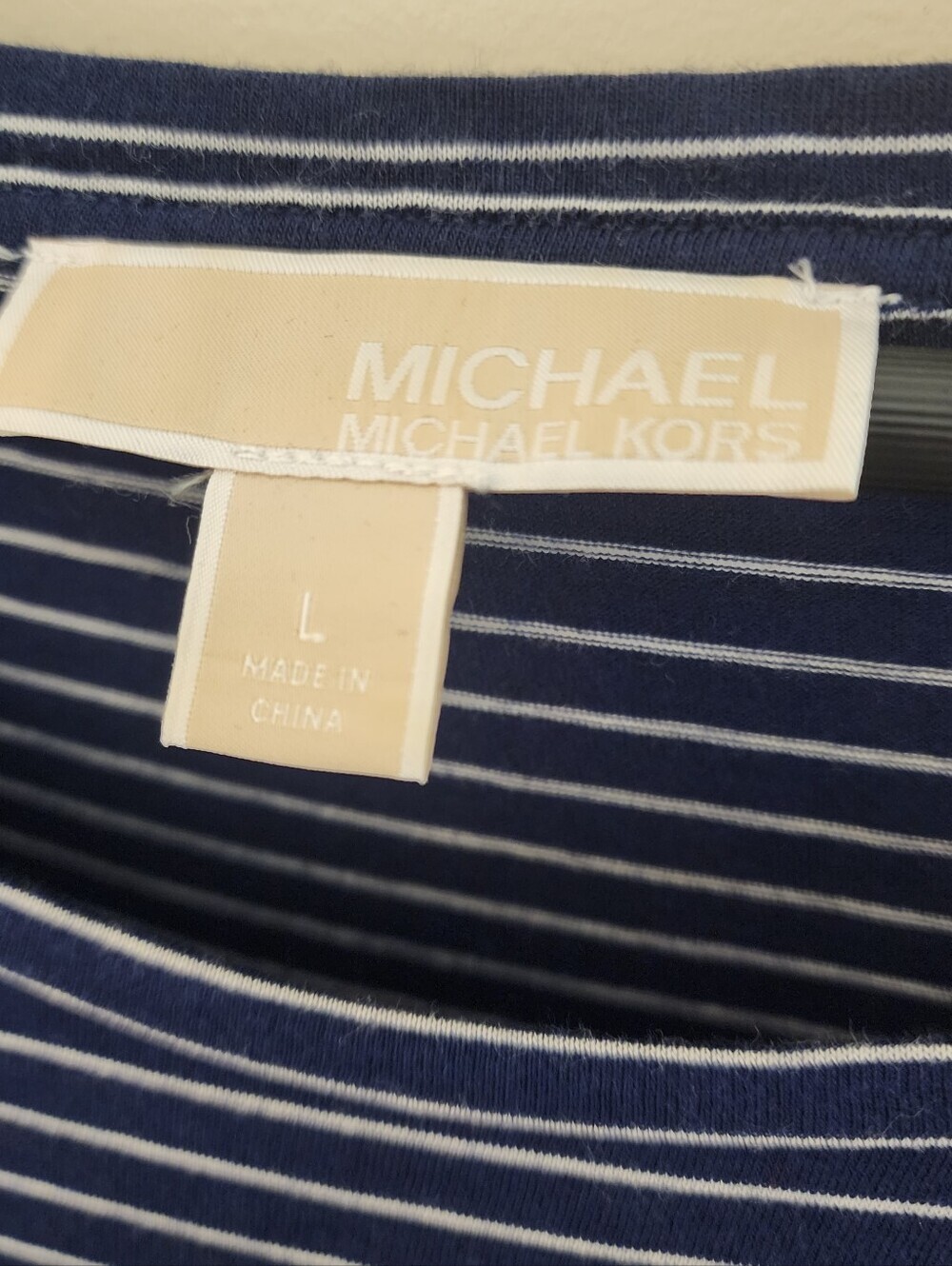 Michael Kors Women's Top Nautical Stripe Zip Shoulders Size L Sleeveless Coastal - Picture 3 of 6